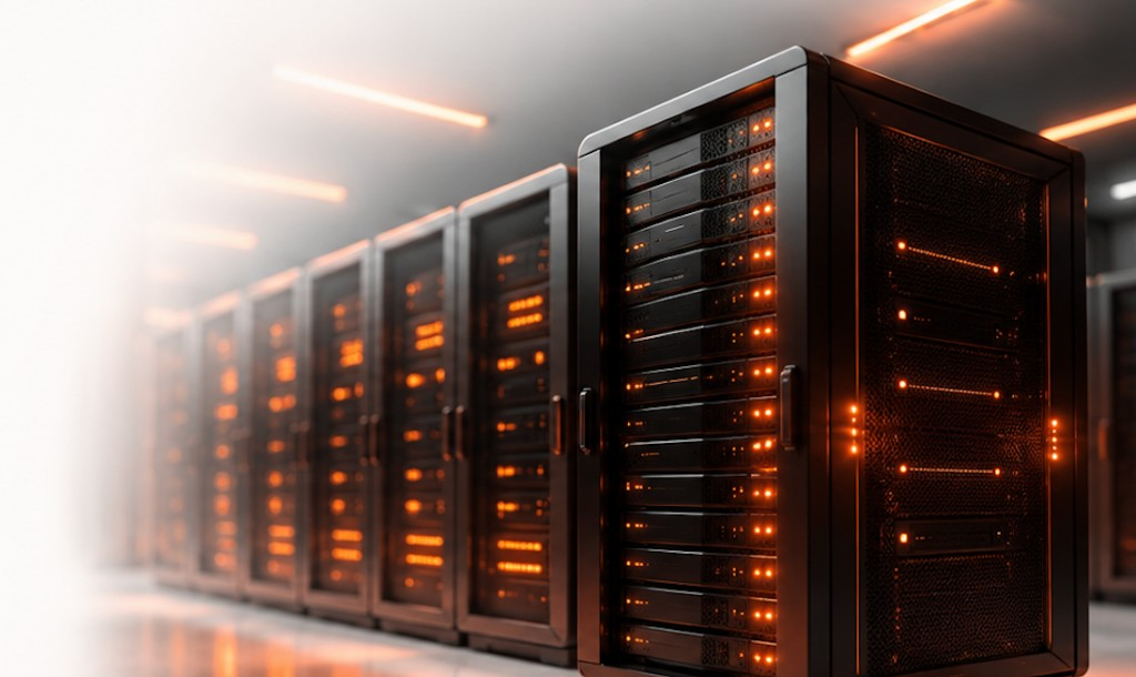 Server racks in a modern data centre
